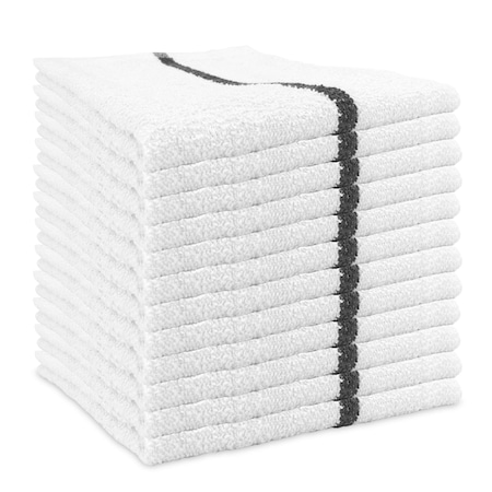 Monarch Brands Qwick Wick Bar Mop Terry Towels , Black, 12PK P-N030-W65BLK-5DZ